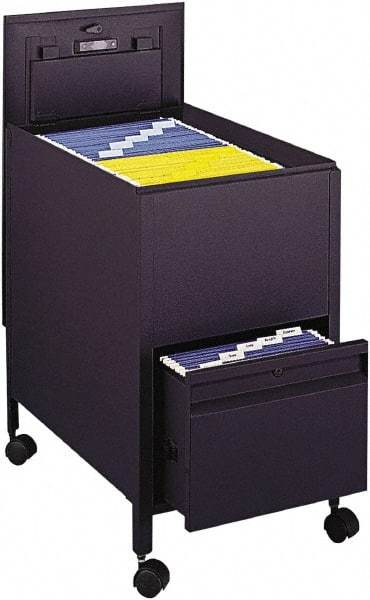 Safco - 17" Wide x 28" High x 26" Deep, 1 Drawer Mobile Tub - Steel, Black - Exact Tool & Supply