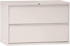 ALERA - 42" Wide x 28-3/8" High x 19-1/4" Deep, 2 Drawer Lateral File - Steel, Light Gray - Exact Tool & Supply