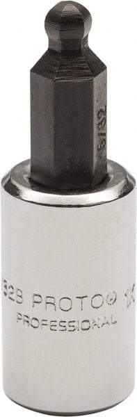 Proto - 1/4" Drive, 5/32" Hex Bit Socket - 1-1/2" OAL, 1.047" Bit Length, Ball End - Exact Tool & Supply