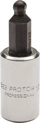 Proto - 1/4" Drive, 5/32" Hex Bit Socket - 1-1/2" OAL, 1.047" Bit Length, Ball End - Exact Tool & Supply