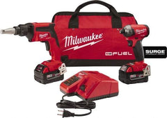 Milwaukee Tool - 18 Volt Cordless Tool Combination Kit - Includes Screwgun & Impact Driver, Lithium-Ion Battery Included - Exact Tool & Supply