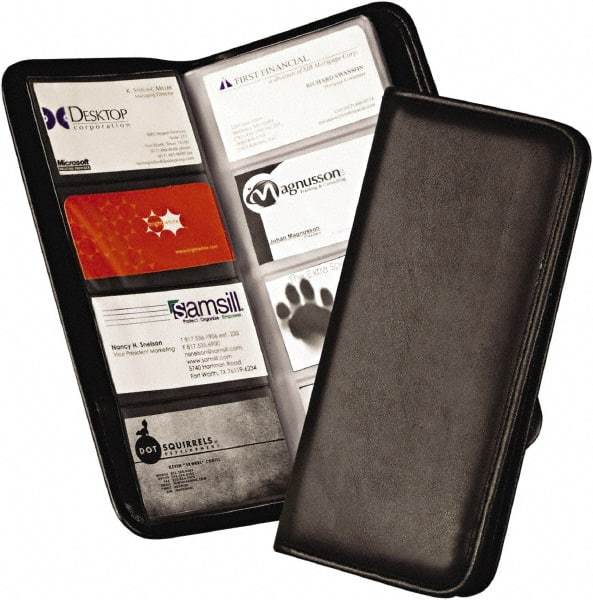 Samsill - 160 Business Card Book - 2 x 3-1/2" - Exact Tool & Supply
