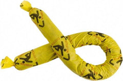Brady SPC Sorbents - 12 Gal, 4' Long, 3" Diam, Polypropylene Sock - Chemical, Yellow - Exact Tool & Supply