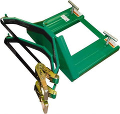Valley Craft - 1,000 Lb Load Capacity, 30, 55 & 85 Gal Forklift Drum Handler - Steel Wheels - Exact Tool & Supply
