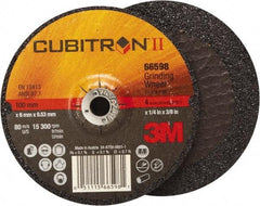 3M - 4-1/2" Wheel Diam, 7/8" Arbor Hole, Type 27 Depressed Center Wheel - Medium Grade, Ceramic, 13,300 Max RPM - Exact Tool & Supply