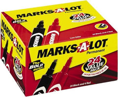 Marks-A-Lot - Red & Black Permanent Marker - Chisel Tip, AP Nontoxic Ink - Exact Tool & Supply