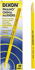 DIXON - Yellow China Marker - Soft Crayon Tip, Wax - Exact Tool & Supply
