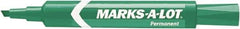 Marks-A-Lot - Green Permanent Marker - Chisel Tip, AP Nontoxic Ink - Exact Tool & Supply