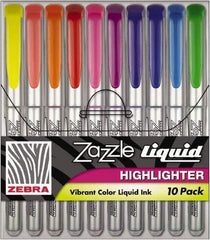 Zebra - Assorted Colors Highlighter - Chisel Tip, Water Base Ink - Exact Tool & Supply