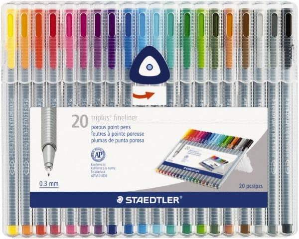 Staedtler - Assorted Colors Marker - Ultra Fine Tip, Water Base Ink - Exact Tool & Supply