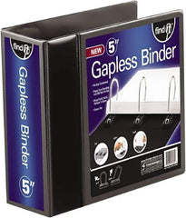 Find-It - 1,050 Sheet Capacity, 11 x 8-1/2", View Ring Binder - Vinyl, Black - Exact Tool & Supply