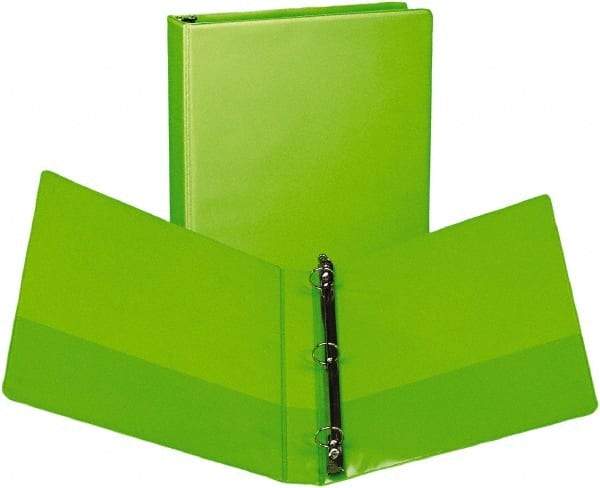 Samsill - 225 Sheet Capacity, 11 x 8-1/2", View Ring Binder - Vinyl Covered Chipboard, Lime - Exact Tool & Supply