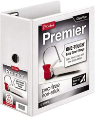 Cardinal - 1,050 Sheet Capacity, 11 x 8-1/2", View Ring Binder - Polypropylene, White - Exact Tool & Supply