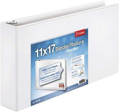 Cardinal - 725 Sheet Capacity, 17 x 11", View Ring Binder - Vinyl, White - Exact Tool & Supply