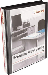 UNIVERSAL - 175 Sheet Capacity, 11 x 8-1/2", View Ring Binder - Polypropylene, Black - Exact Tool & Supply