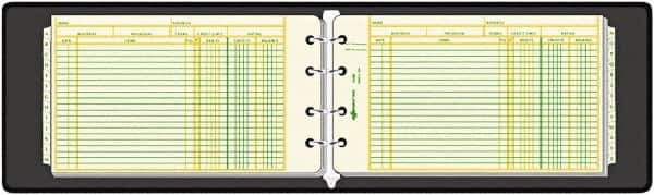 National Brand - 100 Sheet Capacity, 8-1/2 x 5", 4 Ring - Polypropylene, Black - Exact Tool & Supply