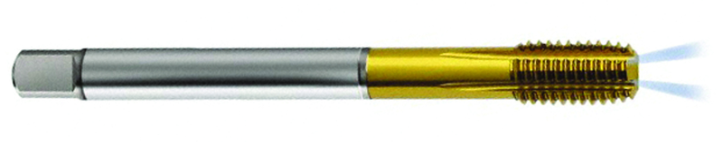 M6 x 1.0 Dia. - 6HX - 4 FL - PM Cobalt Semi-Bott Tap-TiCN-Coolant-Thru-FORM-C DIN 371 - Exact Tool & Supply
