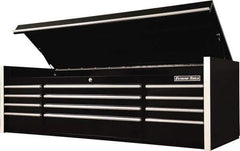 EXTREME TOOLS - 8 Drawer Top Tool Chest - 72" Wide x 25" Deep x 22-1/4" High, Steel, Black - Exact Tool & Supply