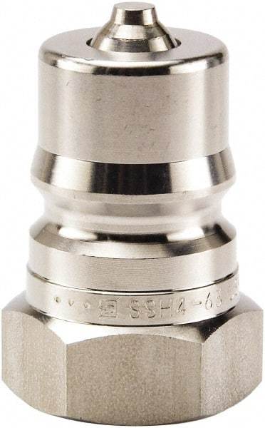 Parker - 3/4-16 SAE ORB 316 Stainless Steel Hydraulic Hose Female Straight Thread Nipple - 1,500 psi, 6 GPM, Series 60 - Exact Tool & Supply