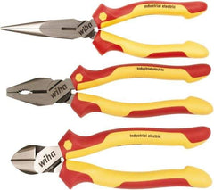 Wiha - 3 Piece Insulated Pliers & Cutters - Comes in Vinyl Pouch - Exact Tool & Supply