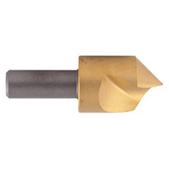 ‎1/2″ Size-3/8″ Shank-90°-M42 Single Flute Countersink - TiN Coated - Exact Tool & Supply