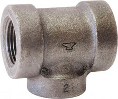 Made in USA - Size 1-1/2 x 3/4 x 1-1/2", Class 125, Cast Iron Black Pipe Reducing Tee - 175 psi, FPT End Connection - Exact Tool & Supply