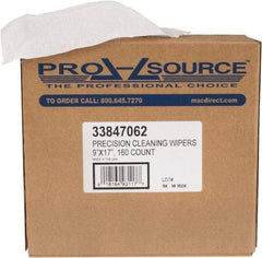 PRO-SOURCE - Dry Shop Towel/Industrial Wipes - Pop-Up, 17" x 9" Sheet Size, White - Exact Tool & Supply