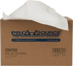 PRO-SOURCE - Dry Shop Towel/Industrial Wipes - Double Sided Box, 17" x 12" Sheet Size, White - Exact Tool & Supply