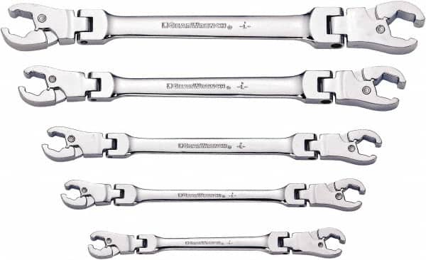 Armstrong - 5 Piece, 1/4 to 7/8" Flare Nut Wrench Set - Exact Tool & Supply