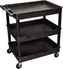 Luxor - 300 Lb Capacity, 24" Wide x 18" Long x 38" High Shelf Cart - 3 Shelf, Plastic - Exact Tool & Supply