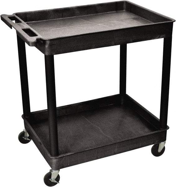 Luxor - 300 Lb Capacity, 24" Wide x 32" Long x 37" High Shelf Cart - 2 Shelf, Plastic - Exact Tool & Supply