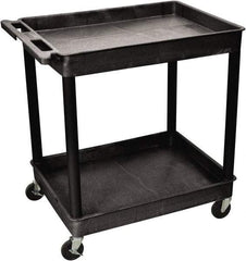Luxor - 300 Lb Capacity, 24" Wide x 32" Long x 37" High Shelf Cart - 2 Shelf, Plastic - Exact Tool & Supply