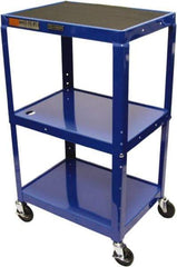 Luxor - 300 Lb Capacity, 24" Wide x 18" Long x 42" High Standard Utility Cart - 3 Shelf, Steel - Exact Tool & Supply