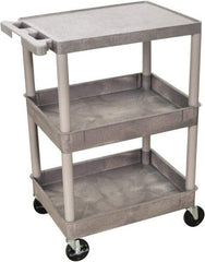 Luxor - 300 Lb Capacity, 24" Wide x 18" Long x 36" High Shelf Cart - 3 Shelf, Plastic - Exact Tool & Supply