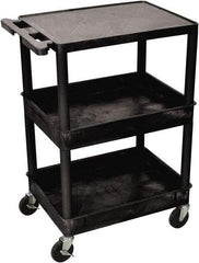 Luxor - 300 Lb Capacity, 24" Wide x 18" Long x 36" High Shelf Cart - 3 Shelf, Plastic - Exact Tool & Supply