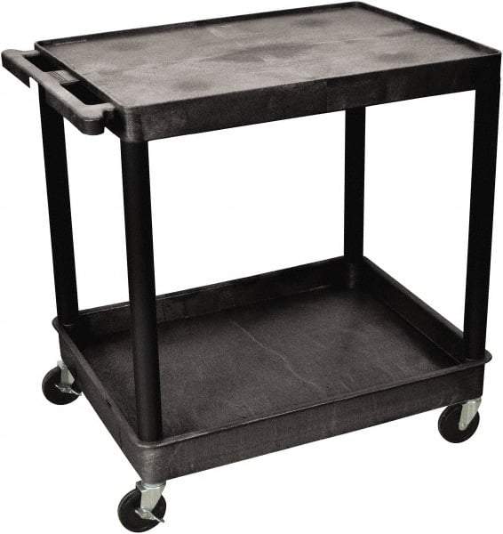 Luxor - 300 Lb Capacity, 24" Wide x 32" Long x 35" High Shelf Cart - 2 Shelf, Plastic - Exact Tool & Supply