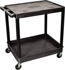 Luxor - 300 Lb Capacity, 24" Wide x 32" Long x 35" High Shelf Cart - 2 Shelf, Plastic - Exact Tool & Supply