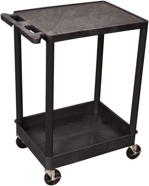 Luxor - 300 Lb Capacity, 24" Wide x 18" Long x 35" High Shelf Cart - 2 Shelf, Plastic - Exact Tool & Supply