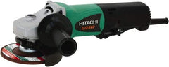 Hitachi - 4-1/2" Wheel Diam, 10,000 RPM, Corded Angle & Disc Grinder - 5/8-11 Spindle, 120 Volts, 9.5 Amps - Exact Tool & Supply