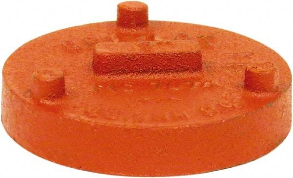 Made in USA - Size 3", Class 150, Malleable Iron Orange Pipe Cap - Grooved End Connection - Exact Tool & Supply