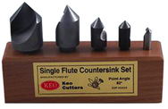 5 Pc Set 90° Single Flute Countersinks - Exact Tool & Supply