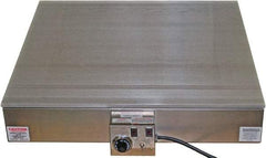 Valad Electric Heating - 36" Long x 36 Wide x 7" High, 220 Volt Hot Plate - 100 to 550°F, 1 Burner, Aluminum Plate, 6000 Watt, 27.3 Amps, 304 Stainless Steel Base - Exact Tool & Supply