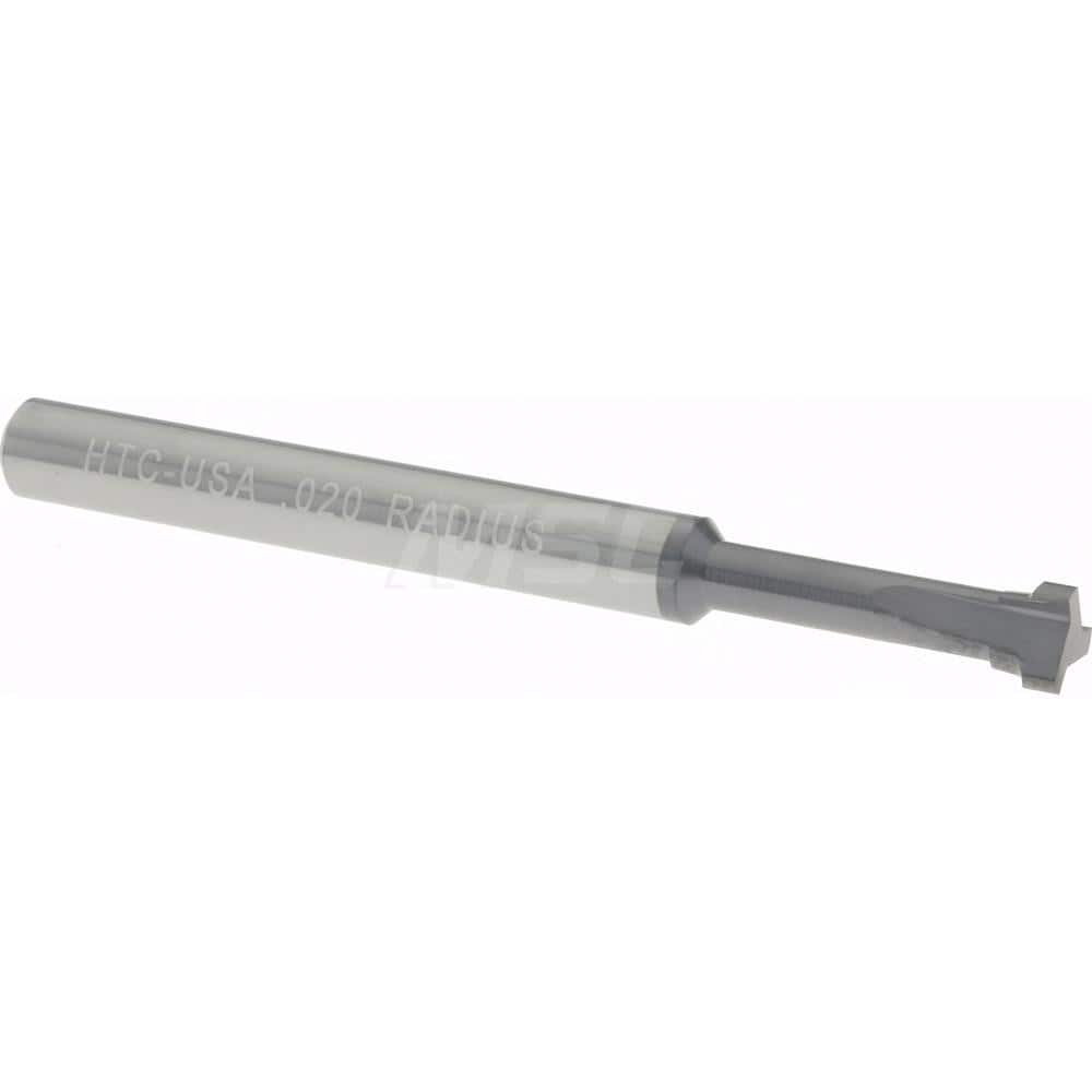 0.5mm Radius 3/16″ Diam 3-Flute AlTiN Finish Back Corner Rounding End Mill 3/16″ Shank Diam, 2″ OAL, Solid Carbide