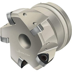 Walter - 80mm Cut Diam, 27mm Arbor Hole, 2mm Max Depth of Cut, Indexable Chamfer & Angle Face Mill - 6 Inserts, P23696 Insert, Right Hand Cut, 6 Flutes, Through Coolant, Series Xtra-tec - Exact Tool & Supply