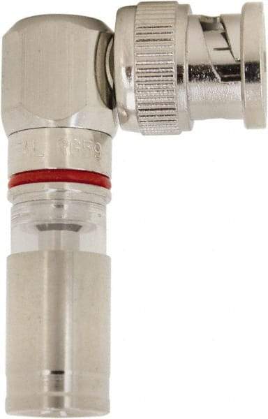 Ideal - Right Angle, BNC Compression Coaxial Connector - Compatible with RG59, Brass Body - Exact Tool & Supply