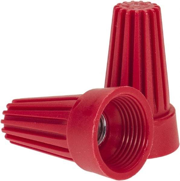 Ideal - 2, 14 to 4, 12 AWG, 600 Volt, Flame Retardant, Standard Twist on Wire Connector - Red, 221°F - Exact Tool & Supply