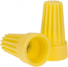 Ideal - 2, 18 to 2, 12 AWG, 600 Volt, Flame Retardant, Standard Twist on Wire Connector - Yellow, 221°F - Exact Tool & Supply