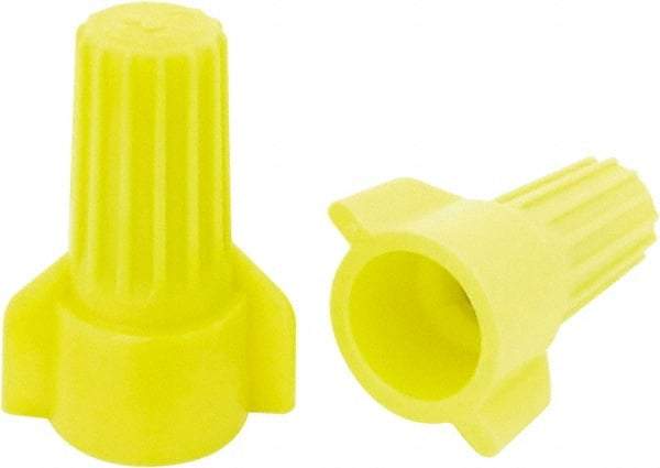 Ideal - 2, 18 to 3, 12 AWG, 600 Volt, Flame Retardant, Wing Twist on Wire Connector - Yellow, 221°F - Exact Tool & Supply