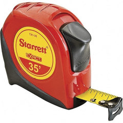 Starrett - 35' x 1" Yellow Blade Tape Measure - 1/16" Graduation, S1 Graduation Style, Red Case - Exact Tool & Supply