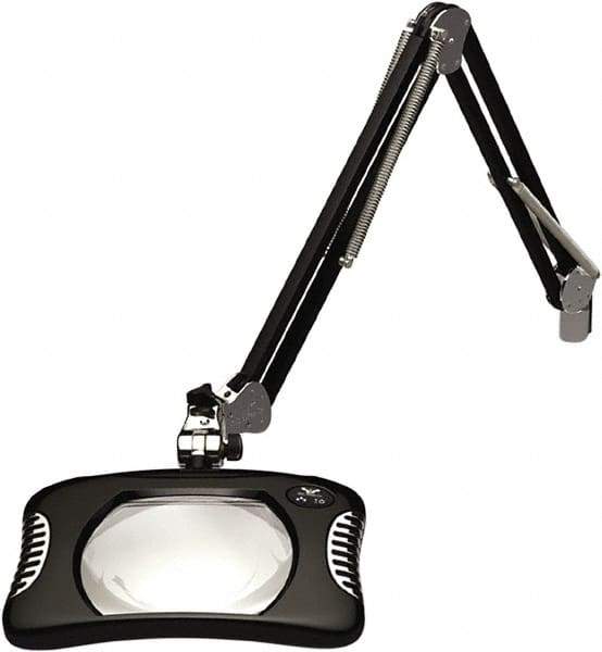 O.C. White - 43 Inch, Gooseneck, Clamp on, LED, Black, Magnifying Task Light - 8 Watt, 2x Magnification, 7 Inch Wide, 5-1/4 Inch Long - Exact Tool & Supply